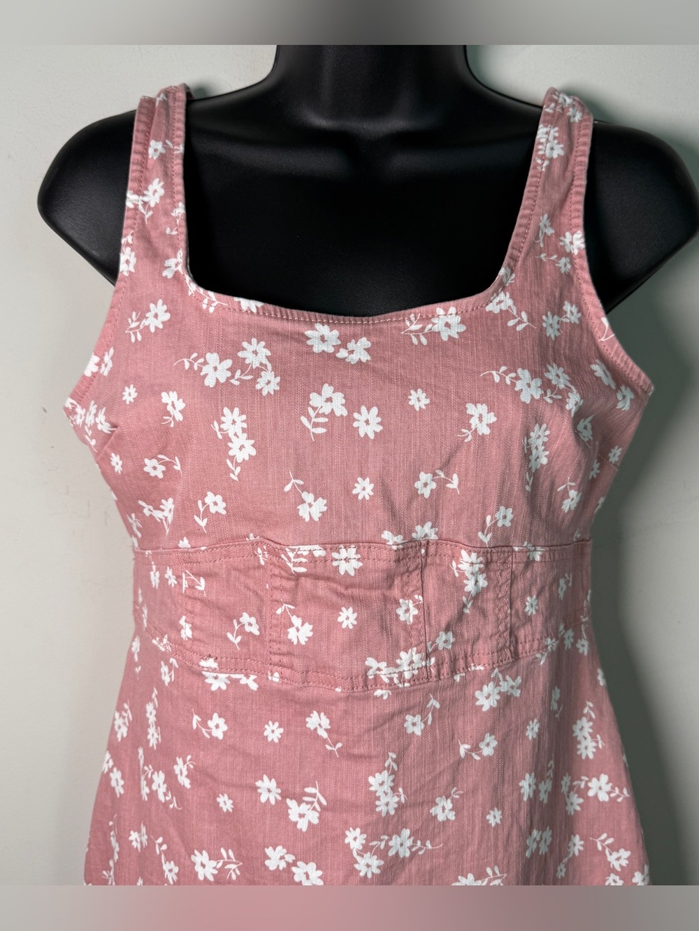 No Boundaries Y2K Cottagecore Floral Mini Dress Ditsy Print Square Neck (M 7-9) - Picture 2 of 7